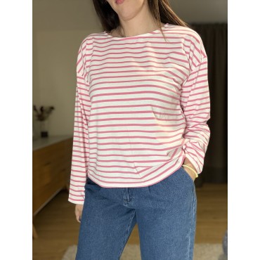 T-SHIRT MARINIÈRE MANON ROSE