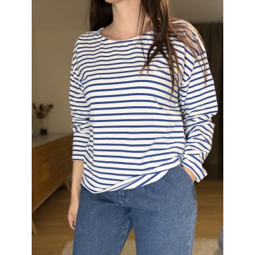 T-SHIRT MARINIÈRE MANON BLEU