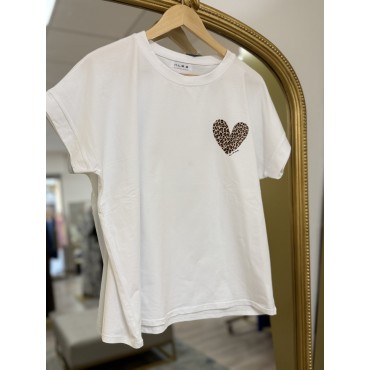T-SHIRT CŒUR LÉOPARD