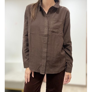 CHEMISE CARLIO MARRON